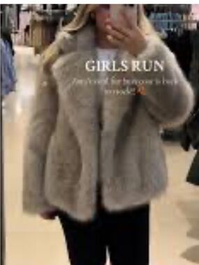 Zara Taupe Teddy Jacket - Plush Faux Fur Coat